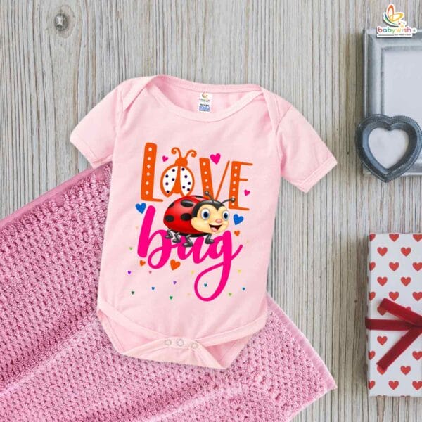 Love Bug Baby Romper – My First Valentine’s Day Bodysuit for Newborn & Infant Girls or Boys | Cute Valentine’s Day Baby Outfit | Baby Bodysuit Gift – Babywish - Image 3