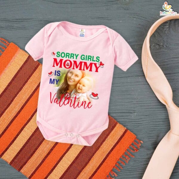 Sorry Girls, Mommy’s Mine Baby Boy Romper – My First Valentine’s Day Bodysuit for Newborn & Infant Boys | Cute Valentine’s Day Baby Outfit – Babywish - Image 3