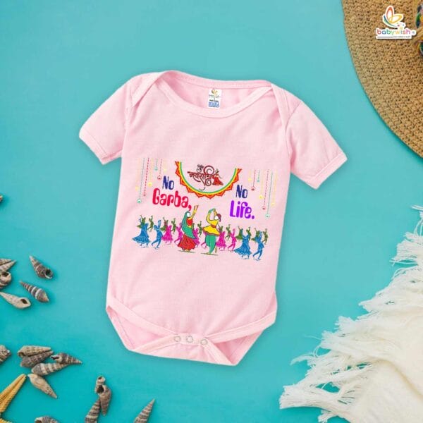 Babywish Baby Navratri Romper Bodysuit My First Dussehra No Garba No Dance - Image 3