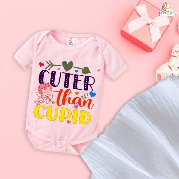 Cuter Than Cupid Baby Romper – My First Valentine’s Day Bodysuit for Newborn & Infant Girls or Boys | Adorable Valentine’s Day Baby Outfit – Babywish - Image 3