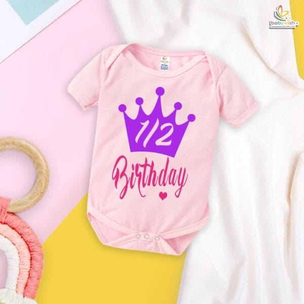 Babywish Half Birthday Romper Clothes My First Half Birthday Bodysuits 1/2 Birthday - Image 4