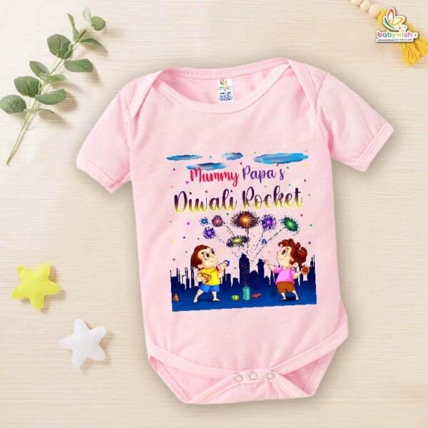 Babywish Baby Diwali Romper Bodysuit My First Diwali Mummy Papa's Diwali Rocket - Image 3