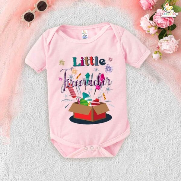 Babywish Baby Diwali Romper Bodysuit My First Diwali Little Firecracker - Image 3