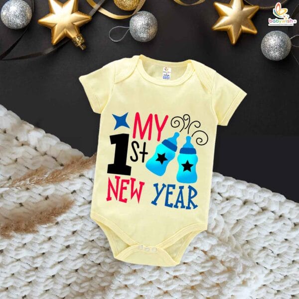 Babywish New Year Romper Clothes My First New Year Bodysuits My 1st New Year Star print - Image 2