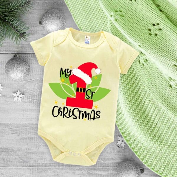 Babywish Christmas Romper Clothes My First Merry Christmas Bodysuits Berry Theme Christmas Print - Image 3
