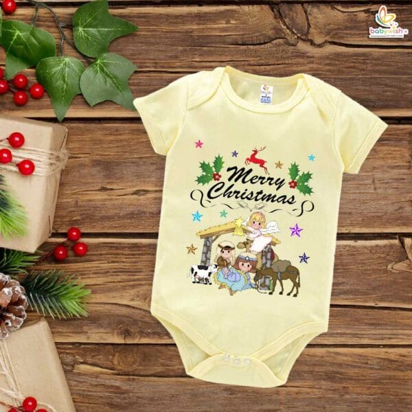 Babywish Christmas Romper Clothes My First Merry Christmas Bodysuits Merry Christmas Party With Animal - Image 3