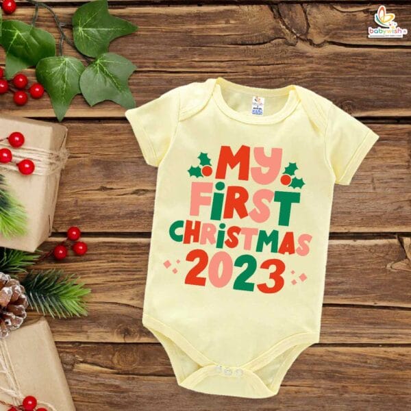 Babywish Christmas Romper Clothes My First Merry Christmas Bodysuits My First Christmas in 2024 - Image 3