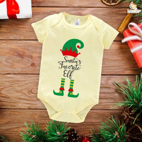 Babywish Christmas Romper Clothes My First Merry Christmas Bodysuits Santa Favorite Elf Christmas - Image 3