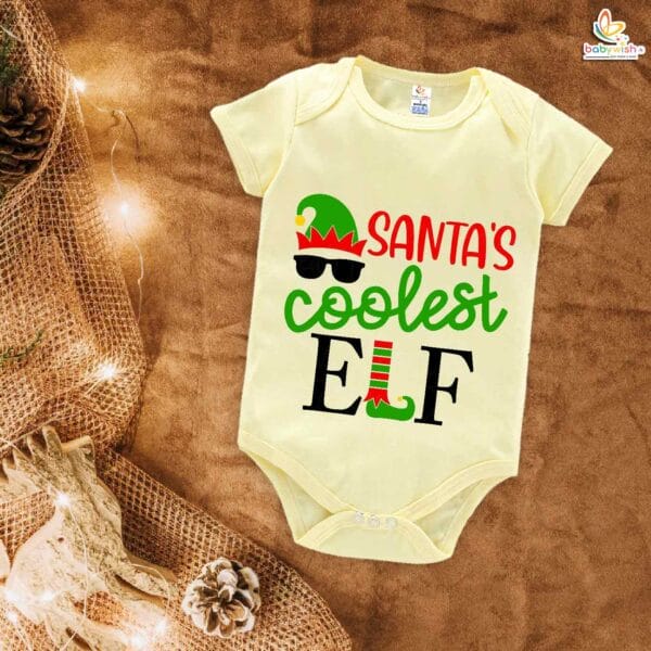 Babywish Christmas Romper Clothes My First Merry Christmas Bodysuits Santa's Coolest Elf Christmas - Image 3