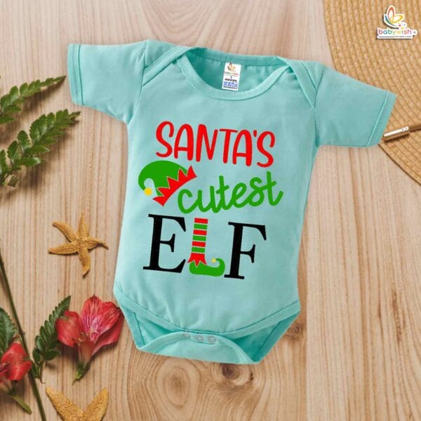 Babywish Christmas Romper Clothes My First Merry Christmas Bodysuits Santa's Cutest Elf Christmas - Image 3