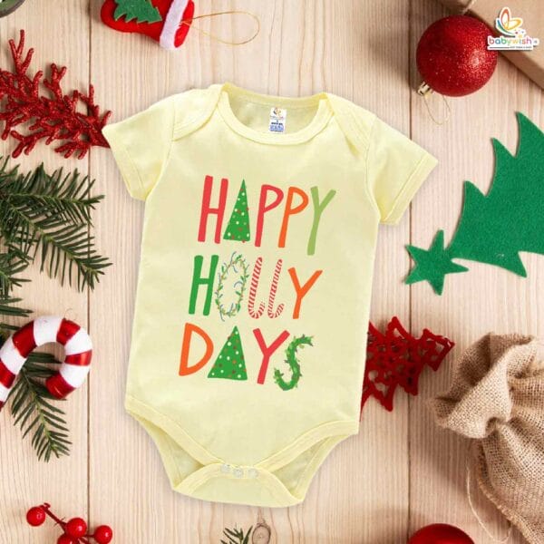 Babywish Christmas Romper Clothes My First Merry Christmas Bodysuits Happy Holly Days on Christmas - Image 3