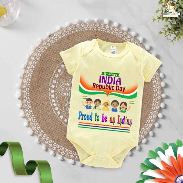 My First Republic Day Romper | 26th January Republic Day Bodysuit | Proud To Be An Indian Baby Outfit | Republic Day Baby Clothes | Babywish - Image 2
