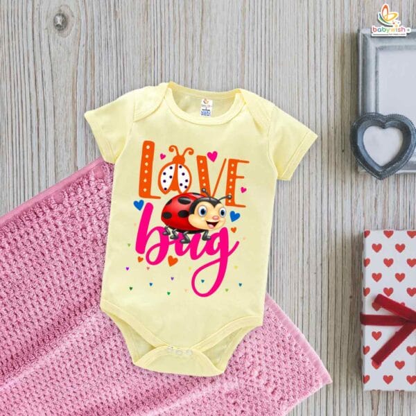 Love Bug Baby Romper – My First Valentine’s Day Bodysuit for Newborn & Infant Girls or Boys | Cute Valentine’s Day Baby Outfit | Baby Bodysuit Gift – Babywish - Image 2