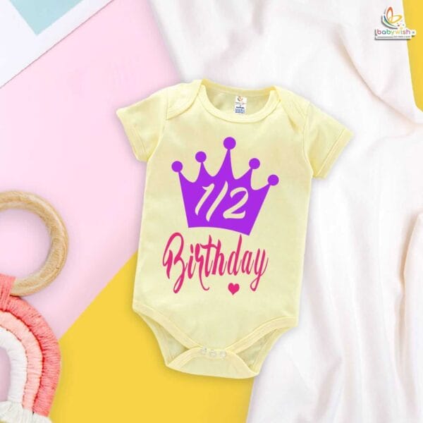 Babywish Half Birthday Romper Clothes My First Half Birthday Bodysuits 1/2 Birthday - Image 3