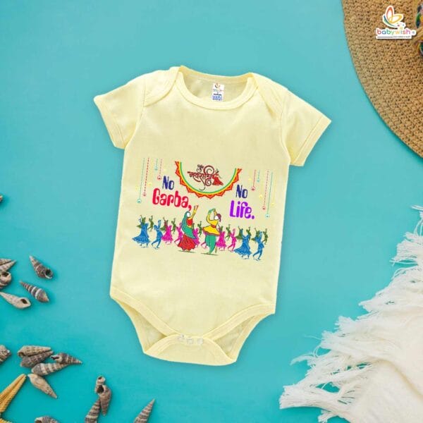 Babywish Baby Navratri Romper Bodysuit My First Dussehra No Garba No Dance - Image 2