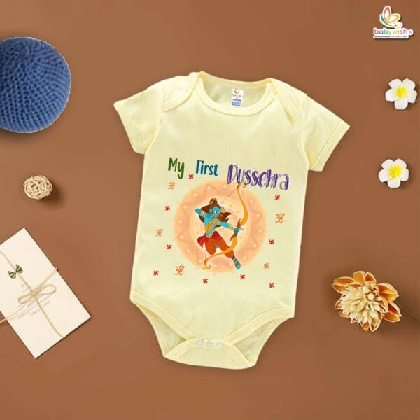 Babywish Baby Navratri Romper Bodysuit My First Dussehra Shubh Dusshera - Image 2