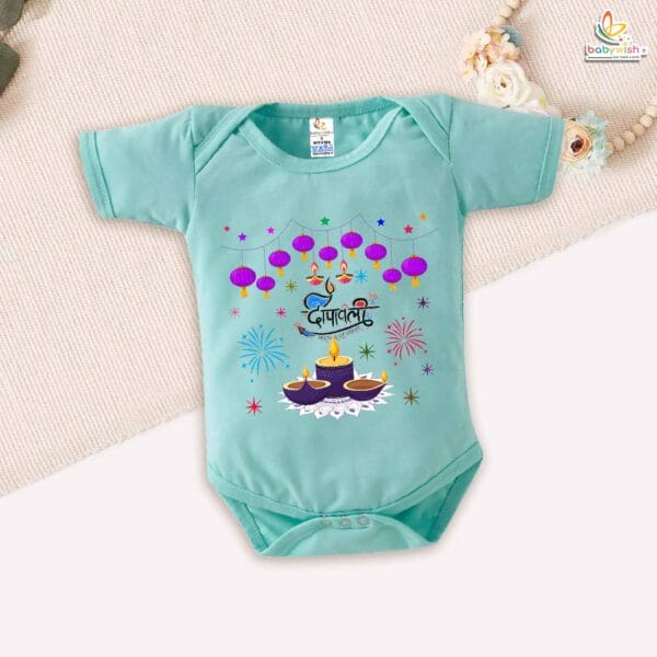 Babywish Baby Diwali Romper Bodysuit My First Diwali Diwali Celebrations With Sweets - Image 4