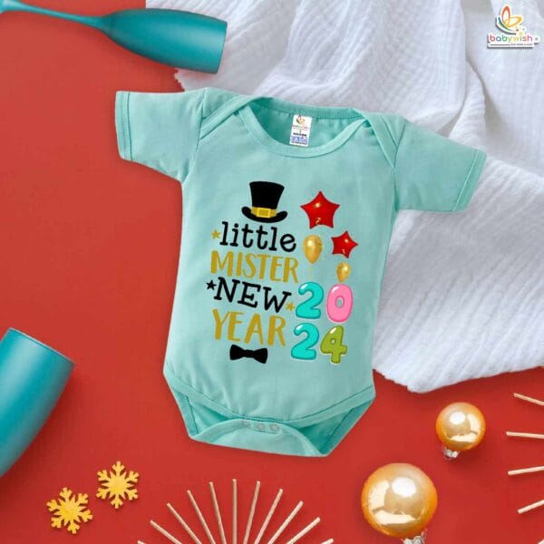 Babywish New Year Romper Clothes My First New Year Bodysuits Little Mister New Year - Image 2