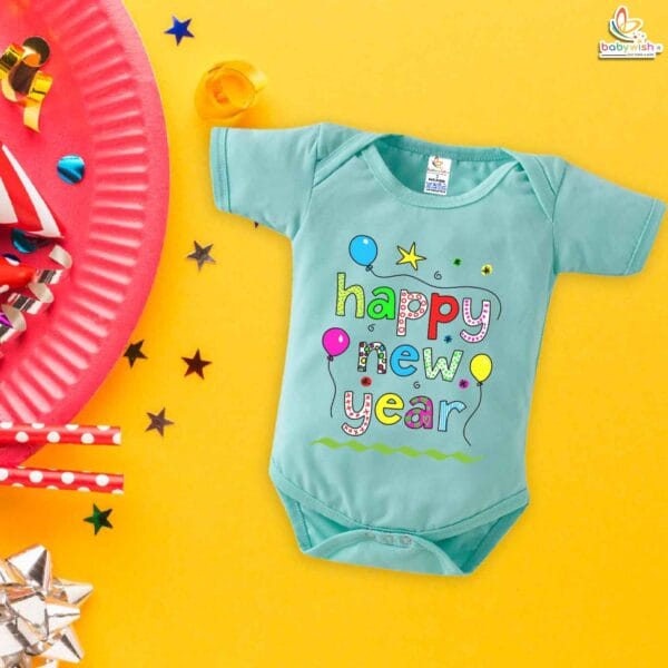 Babywish New Year Romper Clothes My First New Year Bodysuits Happy New Year Balloon Print - Image 2