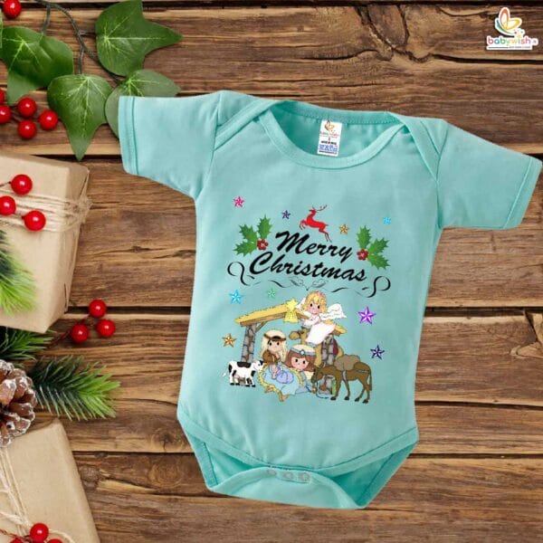 Babywish Christmas Romper Clothes My First Merry Christmas Bodysuits Merry Christmas Party With Animal - Image 2
