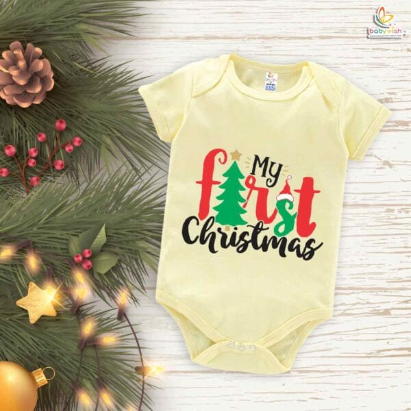 Babywish Christmas Romper Clothes My First Merry Christmas Bodysuits First Christmas day theme Design - Image 3