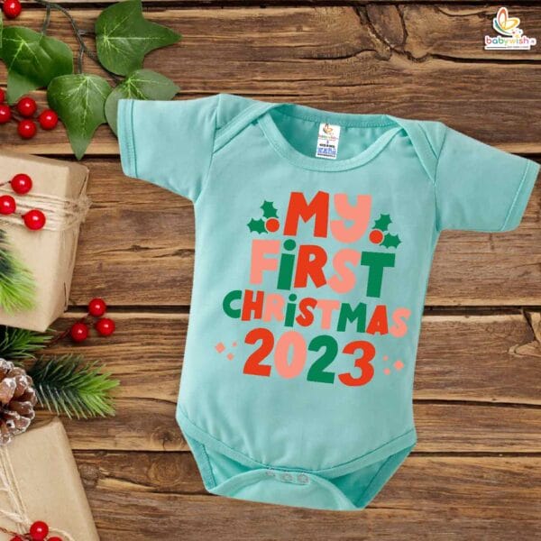 Babywish Christmas Romper Clothes My First Merry Christmas Bodysuits My First Christmas in 2024 - Image 2