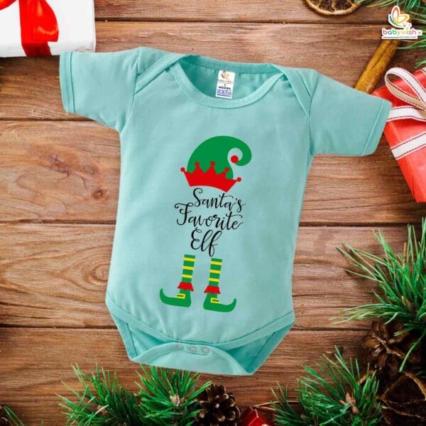 Babywish Christmas Romper Clothes My First Merry Christmas Bodysuits Santa Favorite Elf Christmas - Image 2