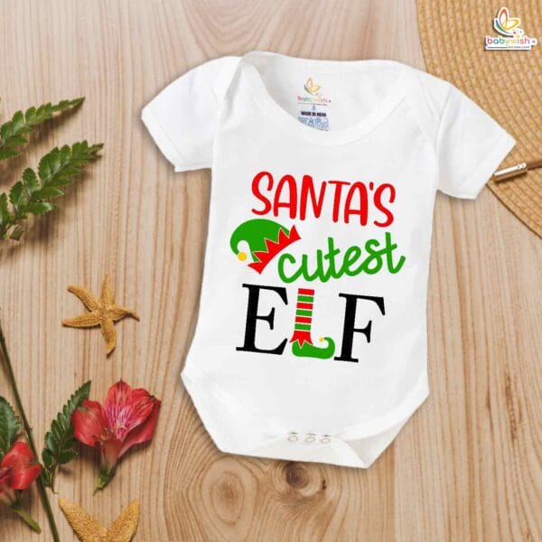 Babywish Christmas Romper Clothes My First Merry Christmas Bodysuits Santa's Cutest Elf Christmas - Image 2