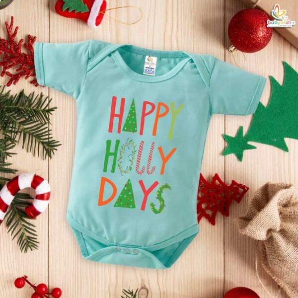 Babywish Christmas Romper Clothes My First Merry Christmas Bodysuits Happy Holly Days on Christmas - Image 2