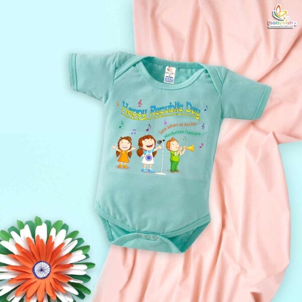 My First Republic Day Romper | Saare Jahan Se Accha Hindustan Hamara Baby Bodysuit | Happy Republic Day Outfit for Boys & Girls – Babywish - Image 4