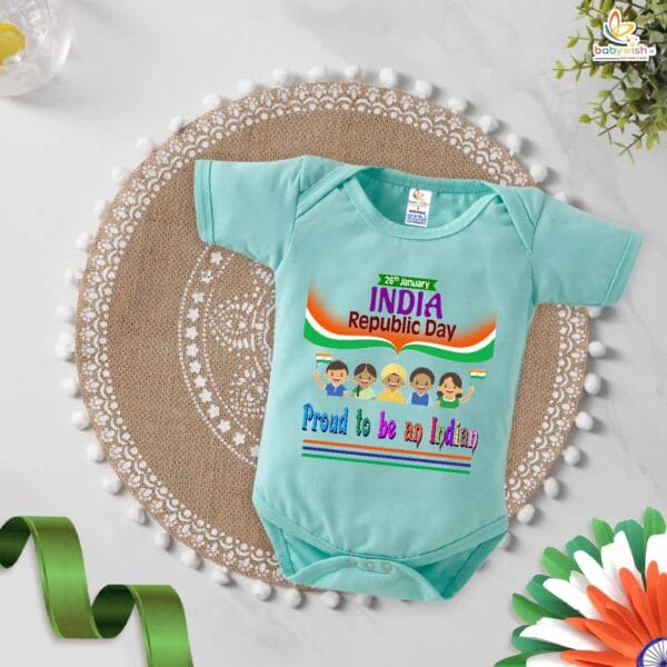 My First Republic Day Romper | 26th January Republic Day Bodysuit | Proud To Be An Indian Baby Outfit | Republic Day Baby Clothes | Babywish - Image 4