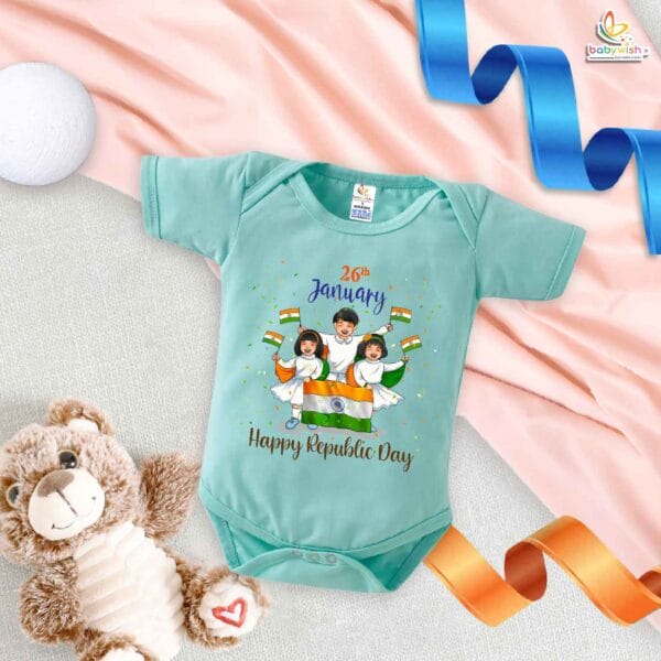 My First Republic Day Romper | 26th January Happy Republic Day Bodysuit | Group Dance Baby Outfit | Patriotic Baby Clothes | Babywish - Image 4