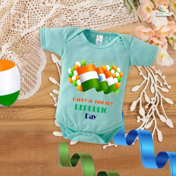 My First Republic Day Romper | Happy 26th January Bodysuit for Babies | Republic Day Outfit for Infants | Patriotic Baby Clothes | Babywish - Image 4