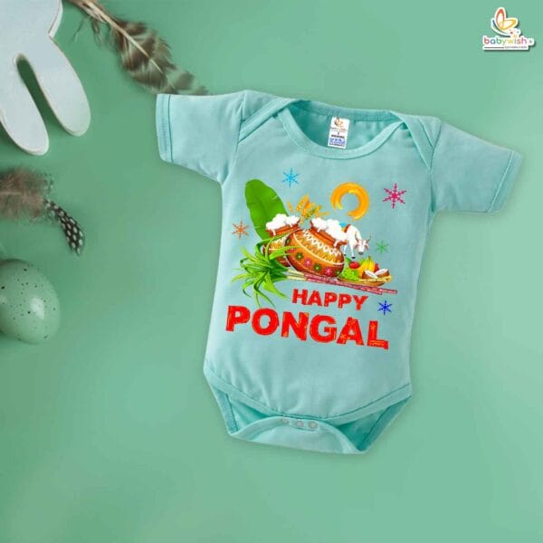 My First Pongal Baby Romper – "Happy Pongal Festivals" Bodysuit for Newborns & Infants | Cute Pongal Outfit for Boys & Girls – Babywish - Image 4