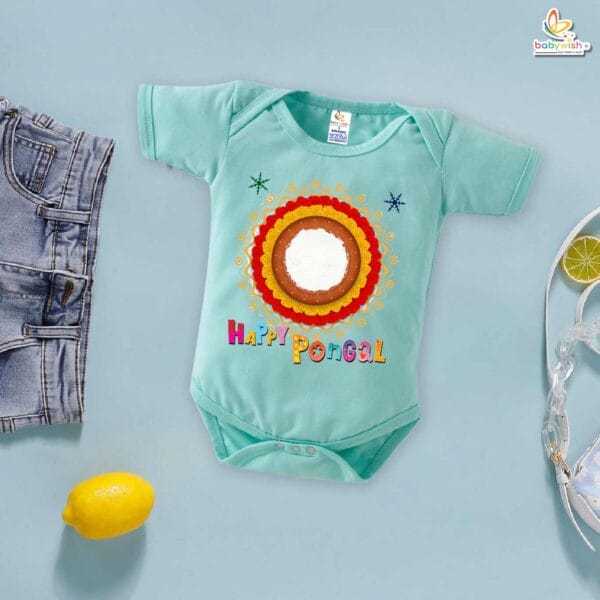 My First Pongal Baby Romper – "Happy Pongal Circle" Bodysuit for Newborns & Infants | Festive Pongal Outfit for Boys & Girls – Babywish - Image 4