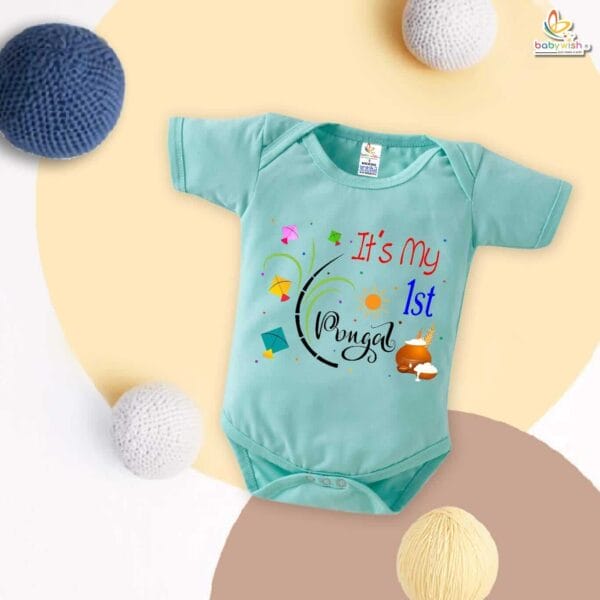 My First Pongal Baby Romper – "It's My Pongal Celebrations" Bodysuit for Newborns & Infants | Celebrate Pongal with Babywish - Image 4