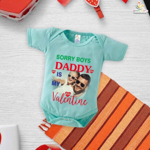 Sorry Boys, Daddy’s Mine Valentine’s Day Baby Romper – My First Valentine’s Day Bodysuit for Infant & Newborn Girls | Cute Baby Girl Valentine Outfit – Babywish - Image 4