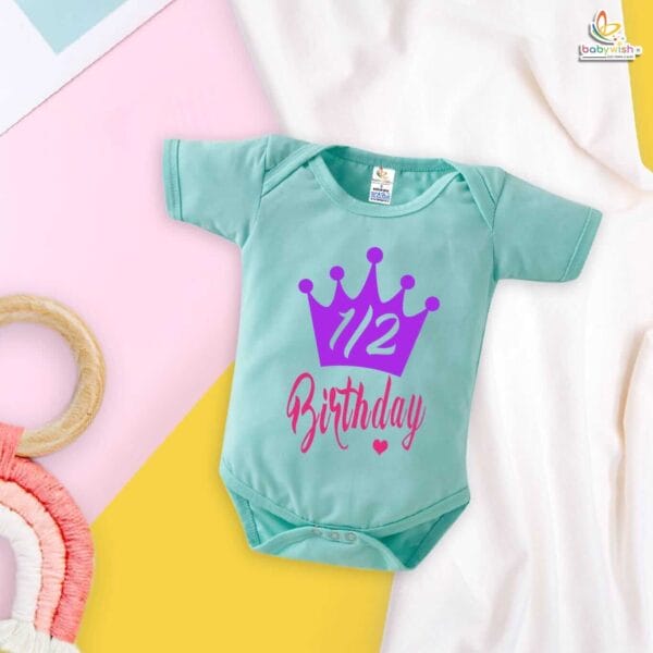 Babywish Half Birthday Romper Clothes My First Half Birthday Bodysuits 1/2 Birthday - Image 2