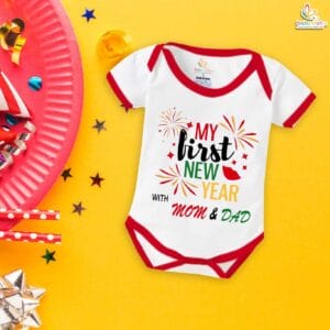 Babywish New Year Romper Clothes My First New Year Bodysuits My First New Year with Mom & Dad