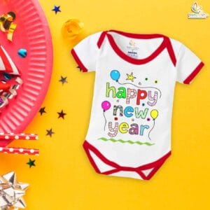 Babywish New Year Romper Clothes My First New Year Bodysuits Happy New Year Balloon Print