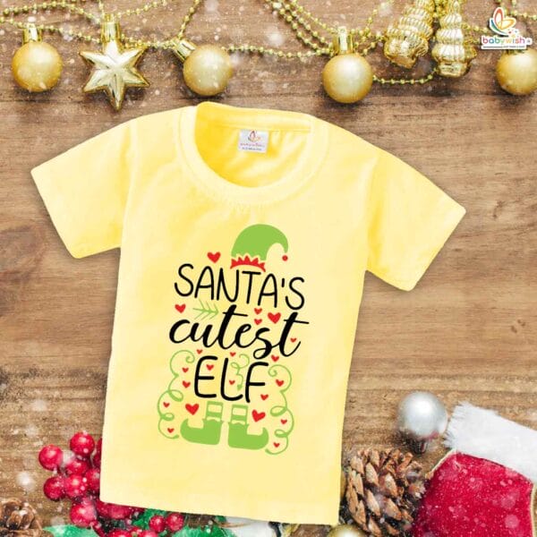 Babywish Christmas T-shirt My First Christmas T-shirt Christmas Santa Elf Print - Image 4