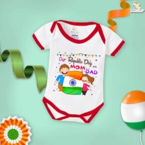 Babywish Republic Day Romper Clothes My First Republic Day Bodysuits Our Republic Day With Mom & Dad