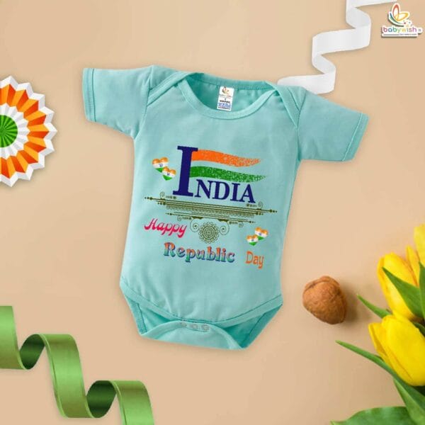 My First Republic Day Romper | Happy Republic Day India Baby Bodysuit | 26th January Outfit for Boys & Girls – Babywish - Image 4