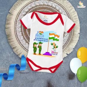 My First Republic Day Romper | I LOVE INDIA 26th January Baby Bodysuit | Patriotic Republic Day Outfit for Boys & Girls – Babywish