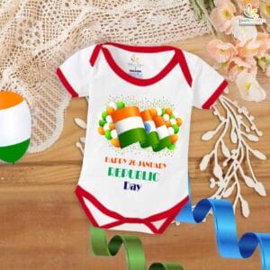 My First Republic Day Romper | Happy 26th January Bodysuit for Babies | Republic Day Outfit for Infants | Patriotic Baby Clothes | Babywish