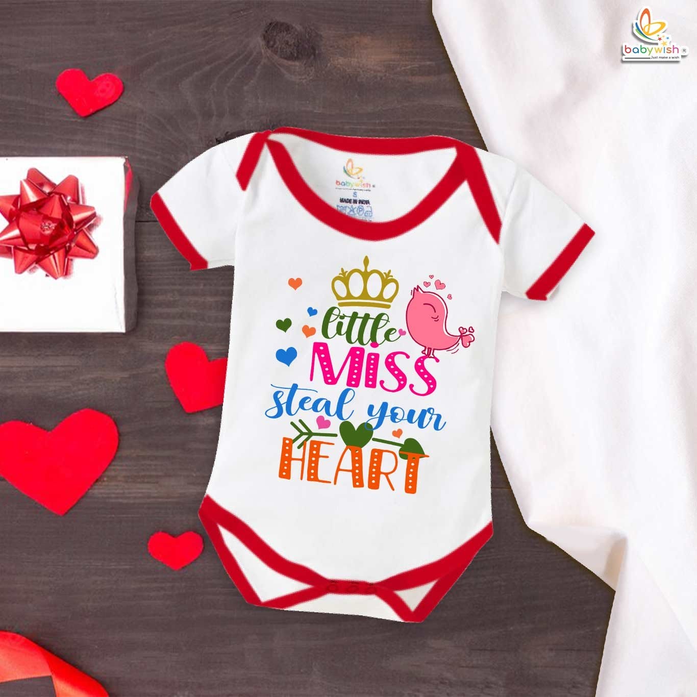Babywish Valentine Day Romper Clothes My First Valentine Day Bodysuits Little Miss Steal Your Heart