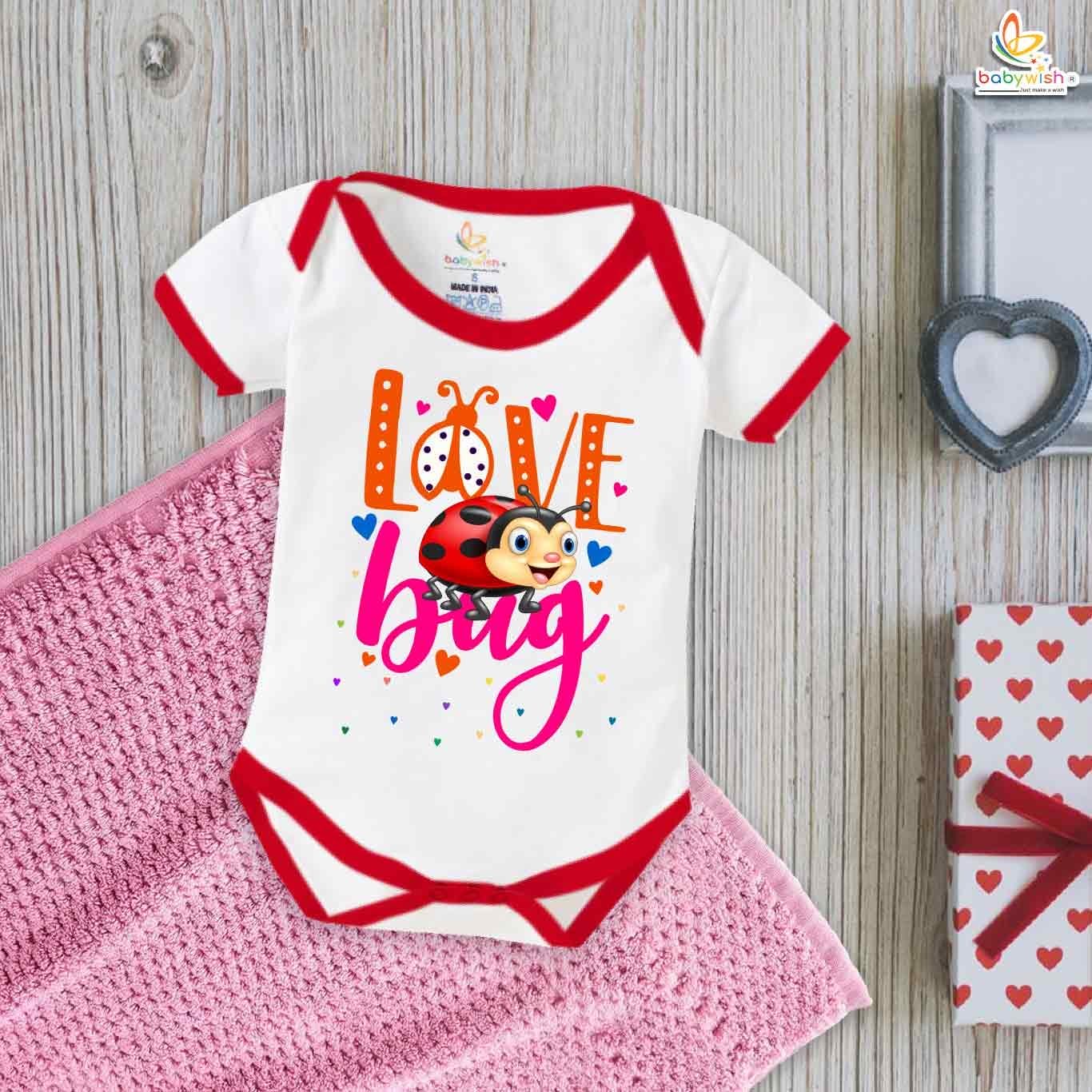 Babywish Valentine Day Romper Clothes My First Valentine Day Bodysuits Love Bug