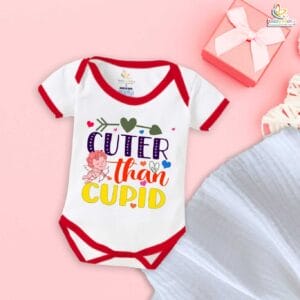 Cuter Than Cupid Baby Romper – My First Valentine’s Day Bodysuit for Newborn & Infant Girls or Boys | Adorable Valentine’s Day Baby Outfit – Babywish