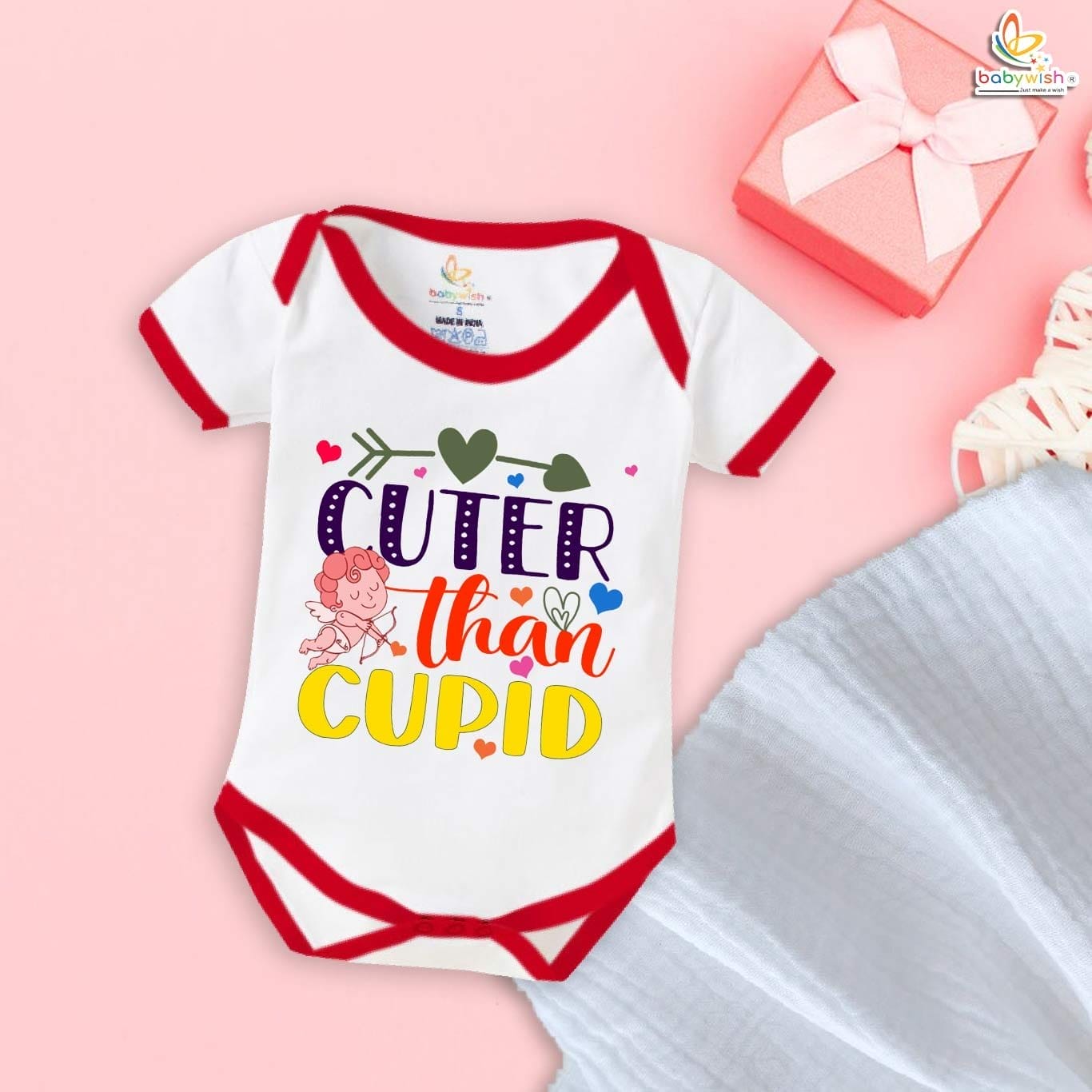Babywish Valentine Day Romper Clothes My First Valentine Day Bodysuits Cuter Than Cupid