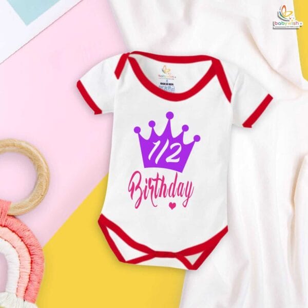 Babywish Half Birthday Romper Clothes My First Half Birthday Bodysuits 1/2 Birthday